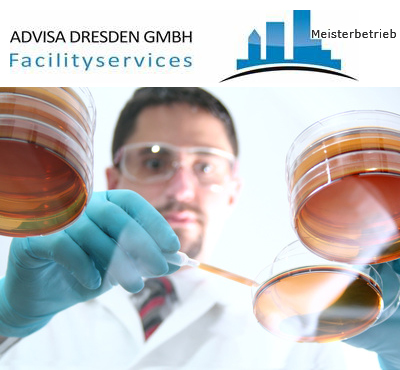 Logo von ADVISA-Service Reinigungsfirma Dresden GmbH..Petri-Schalen und Virologe
