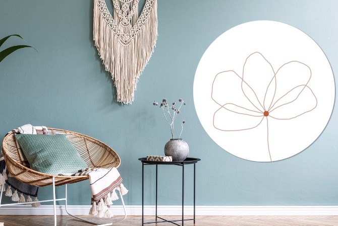 Muur decoratie woonkamer: behangcirkel in 3 maten