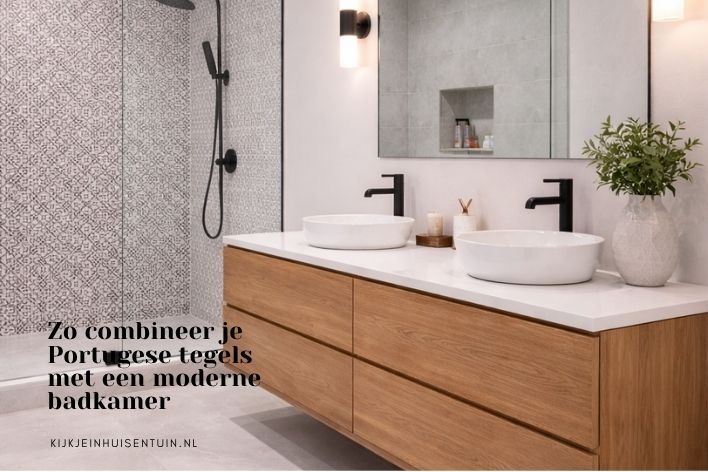 Zo combineer je Portugese tegels met een moderne badkamer