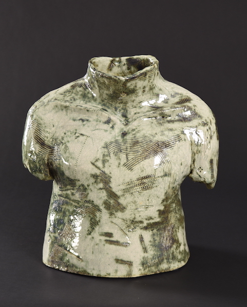 24  |  Torso  |  2017  |  Steinzeug, Kupferoxid, Craqueléeglasur  |  42cm