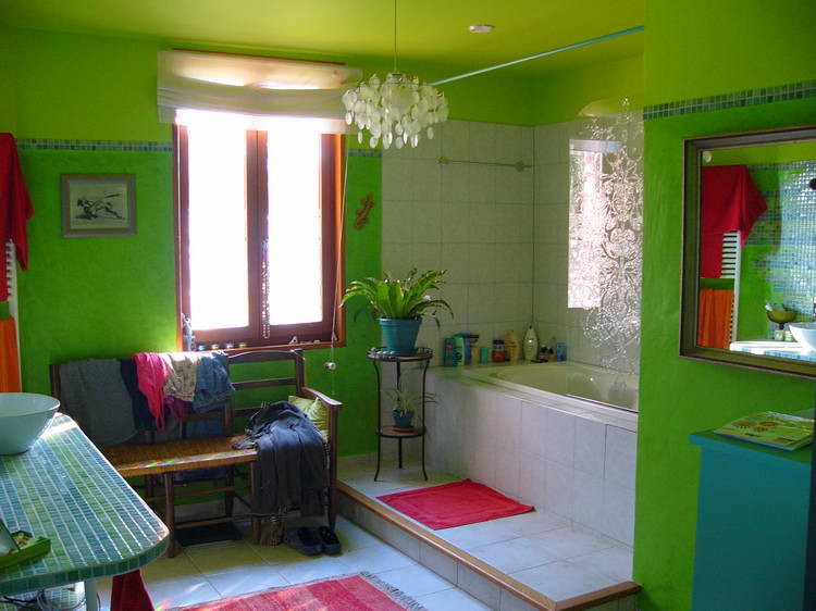 Das fertige Badezimmer - ganz in grün