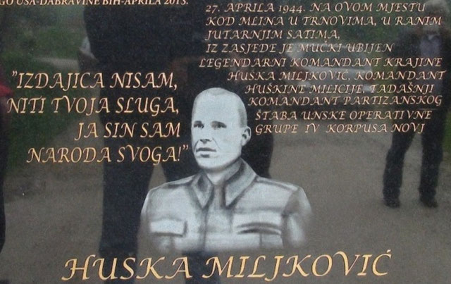 „Izdajica nisam niti sluga tvoja, ja sam sin naroda svoga“  Na mjestu pogibije Huske Miljkovića postavljena spomen ploča 