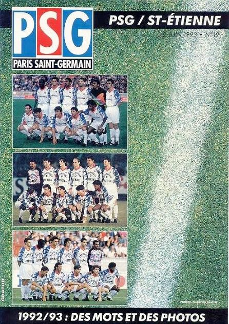 1993-06-02  PSG-Saint Etienne (38ème D1, Le Magazine PSG N°19)