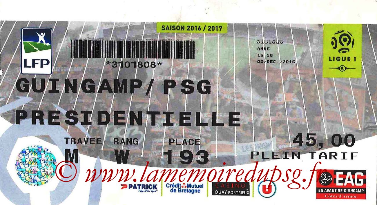 2016-12-17  Guingamp-PSG (18ème L1)