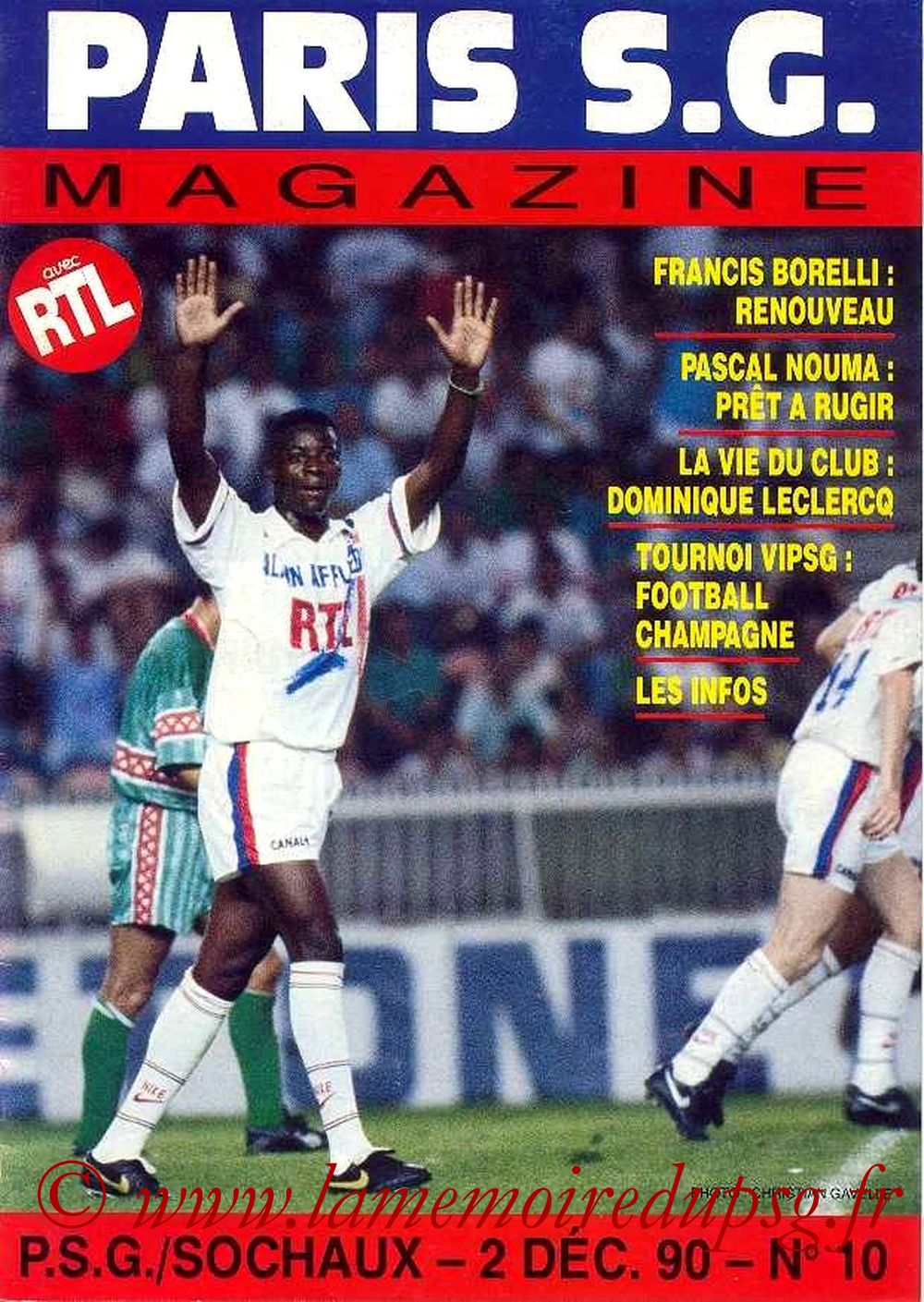 1990-12-02  PSG-Sochaux (18ème D1, Paris SG Magazine N°10)