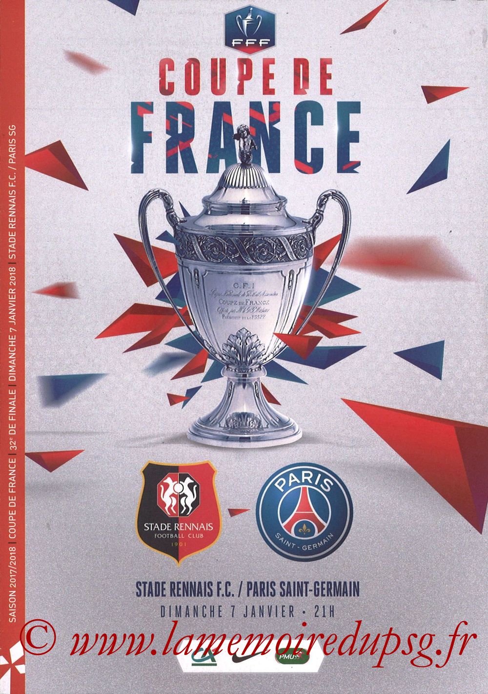 2018-01-07  Rennes-PSG (32ème CF, Programme Officiel)