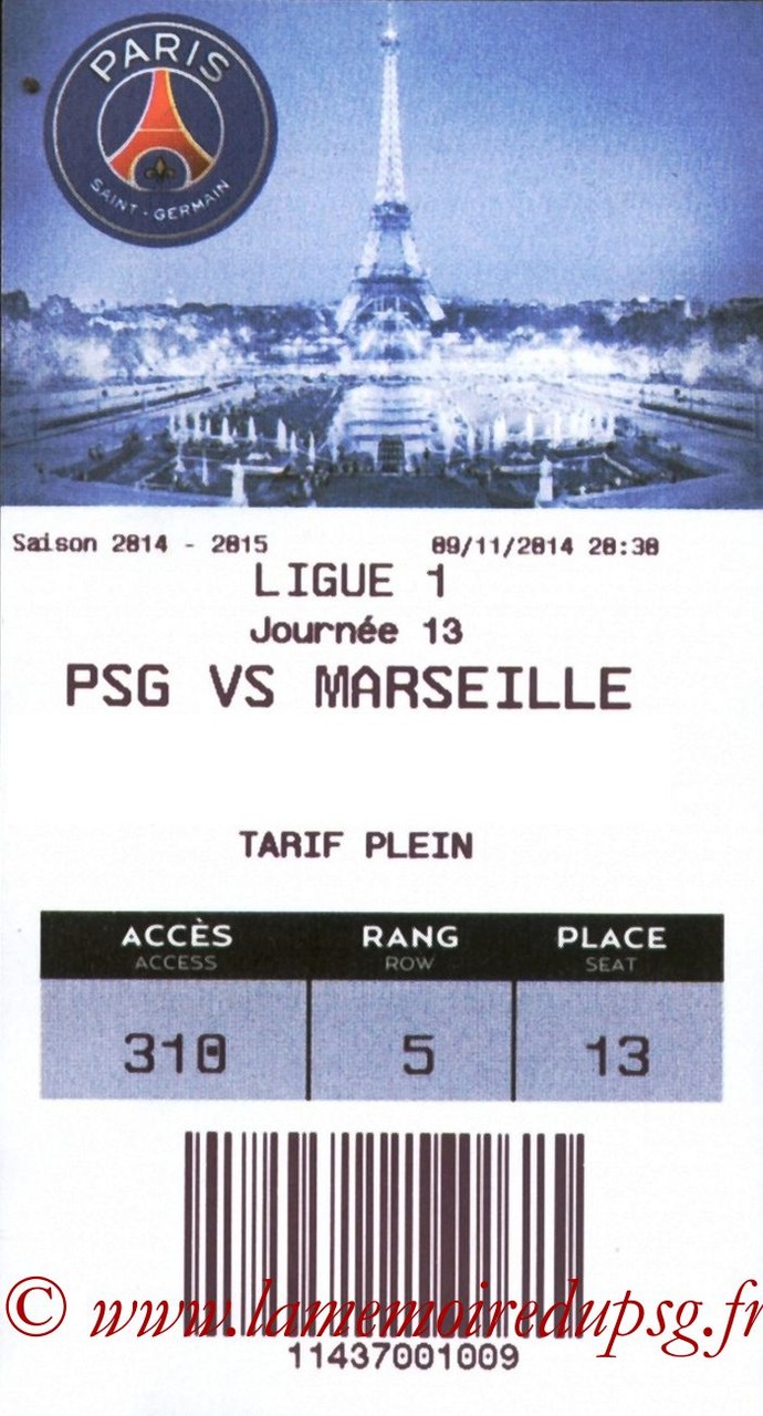 2014-11-09  PSG-Marseille (13ème L1, E-ticket)