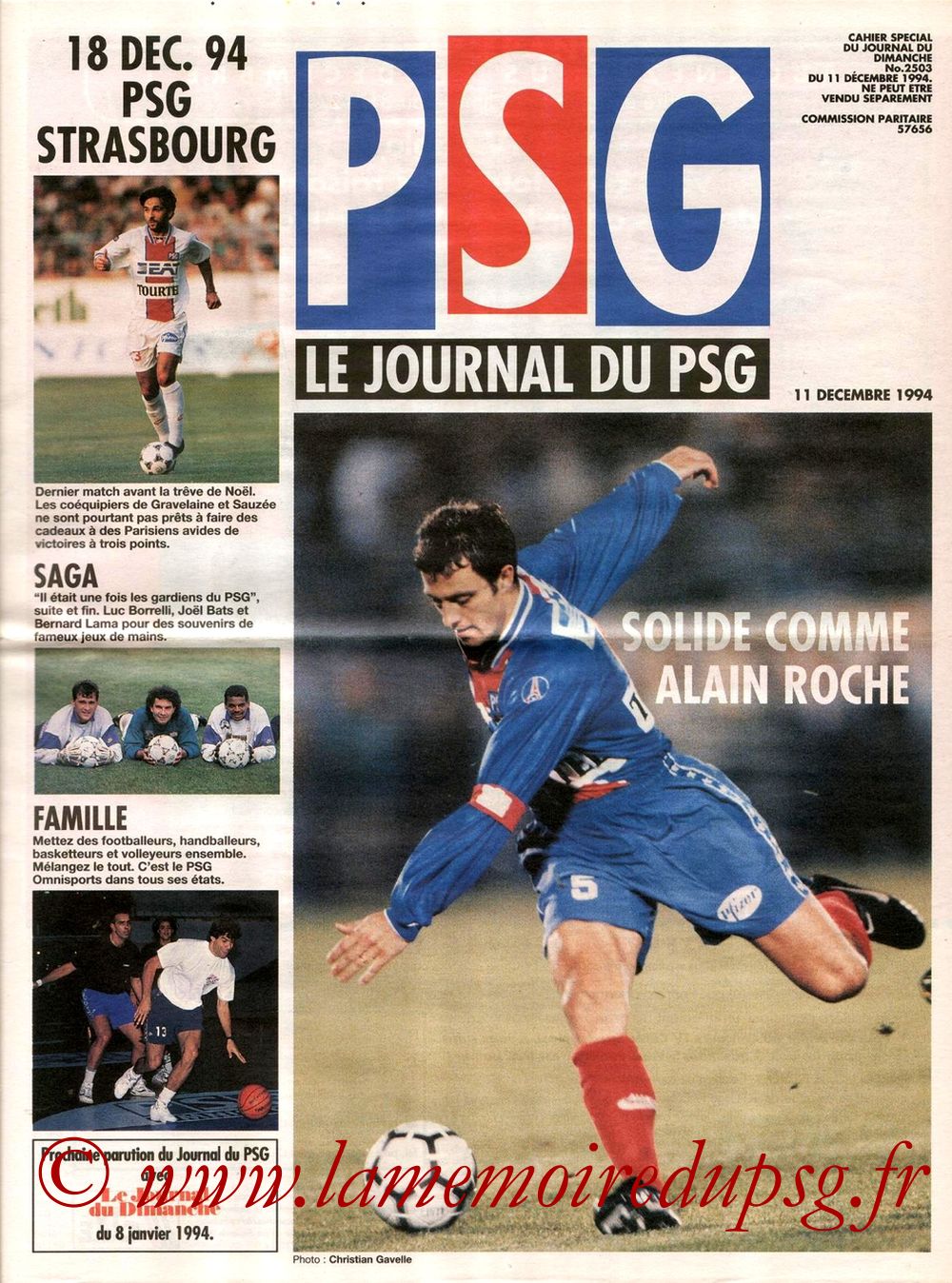 1994-12-18  PSG-Strasbourg (21ème D1, Le journal du PSG N°9)