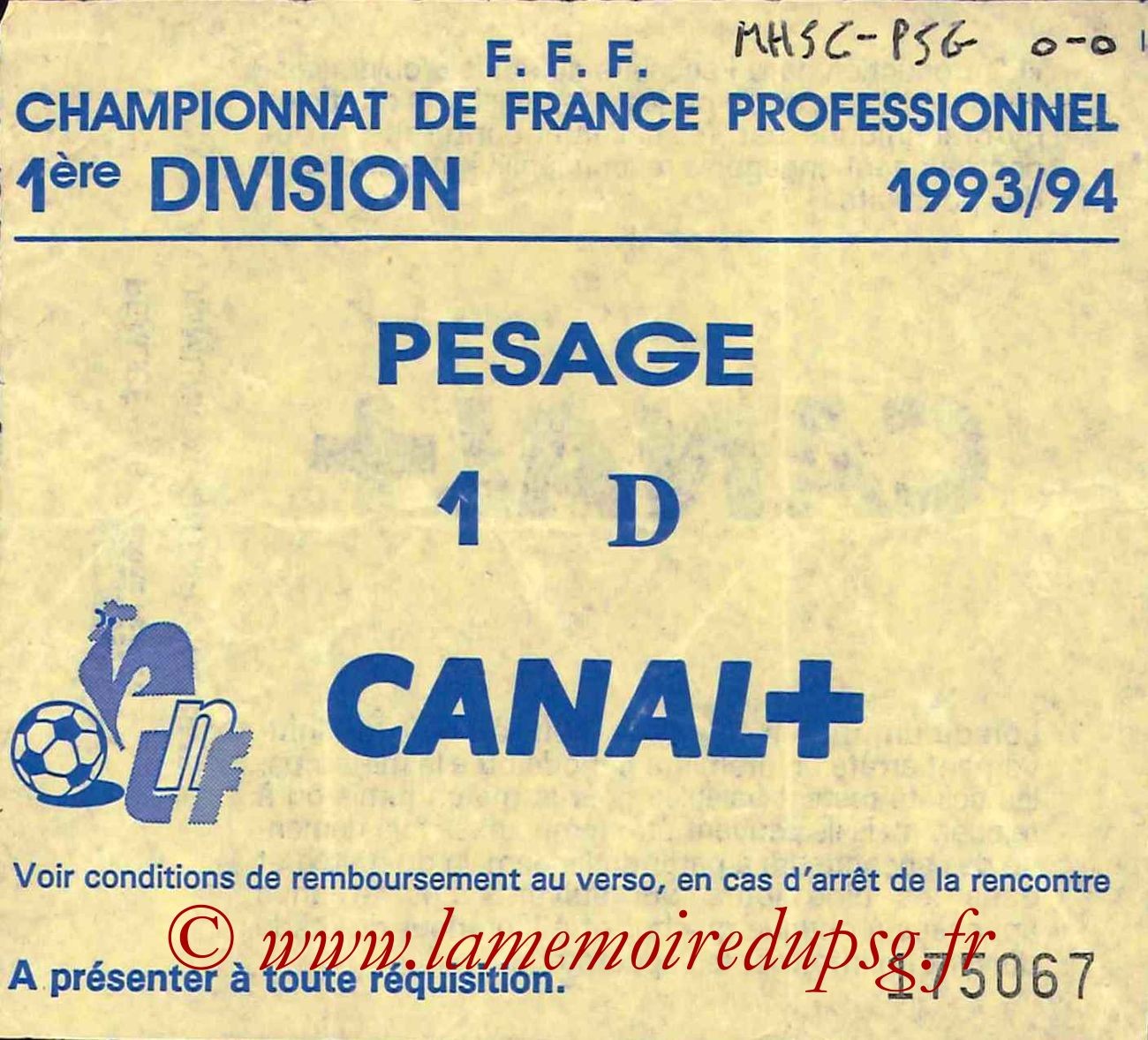 1994-02-09  Montpellier-PSG (26ème D1, Sans nom)