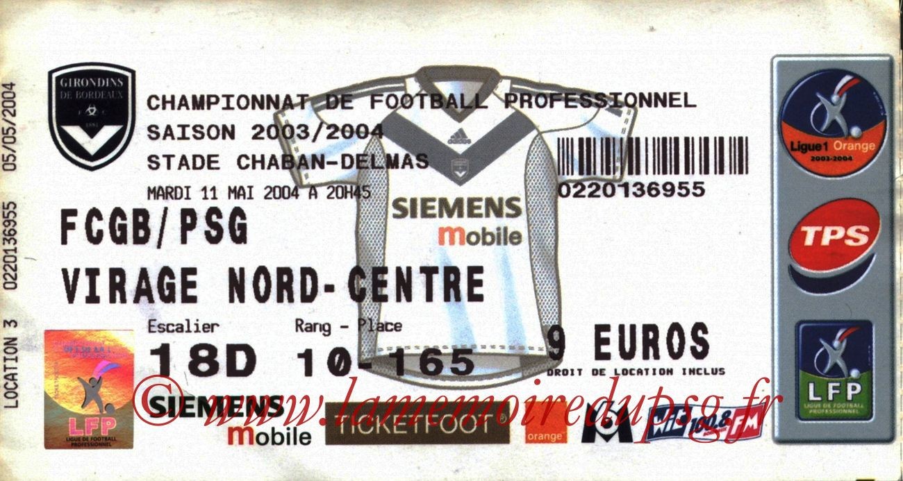 2004-05-11  Bordeaux-PSG (36ème L1)