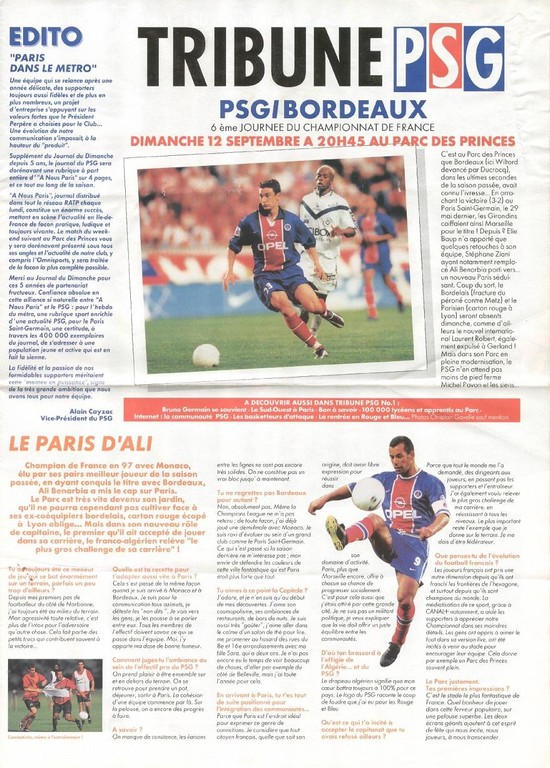 1999-09-12  PSG-Bordeaux (6ème D1, Tribune PSG N°1)