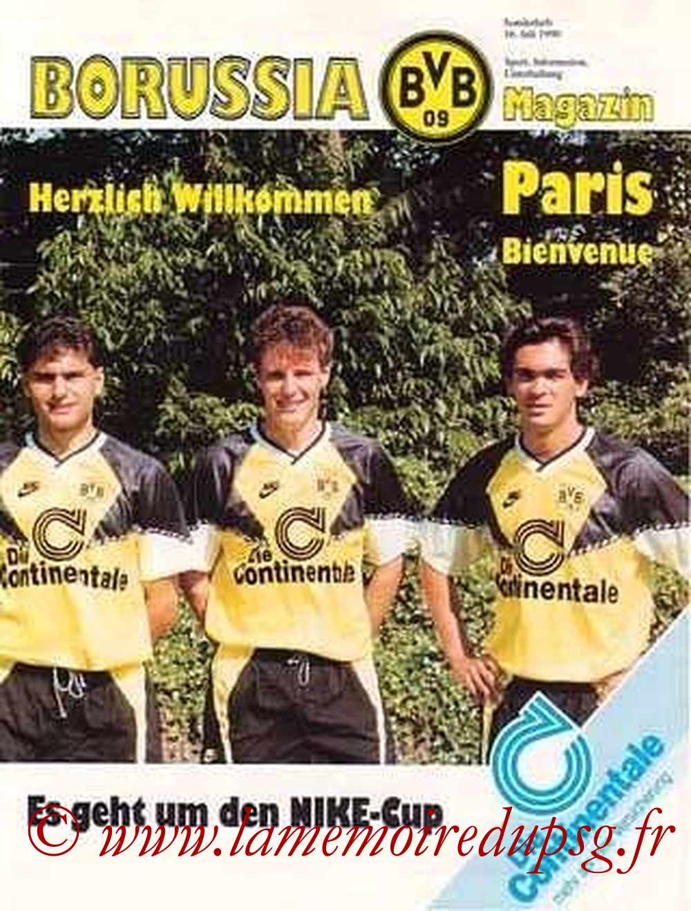 1990-07-16  Borussia Dortmund-PSG (Nike cup à Dortmund, Borussia Magazin)