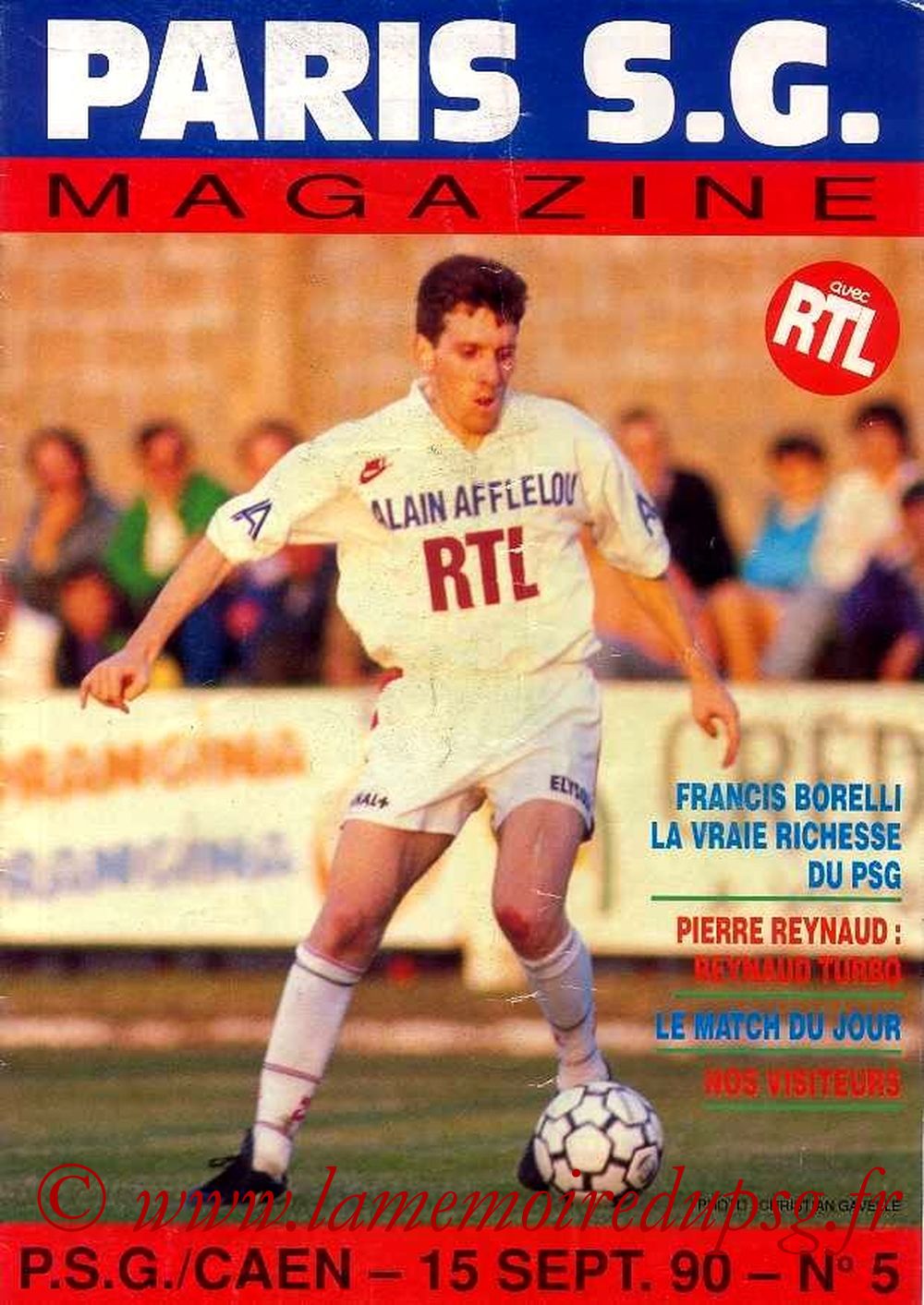 1990-09-15  PSG-Caen (9ème D1, Paris SG Magazine N°5)
