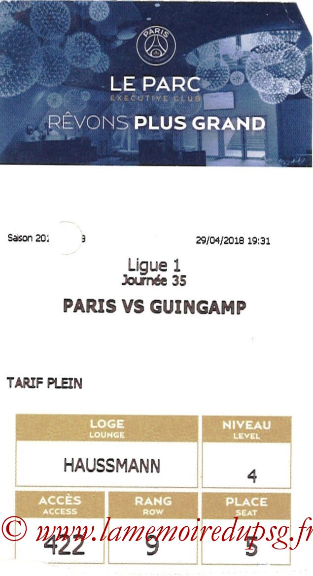 2018-04-29  PSG-Guingamp (35ème L1, E-ticket Executive Club)