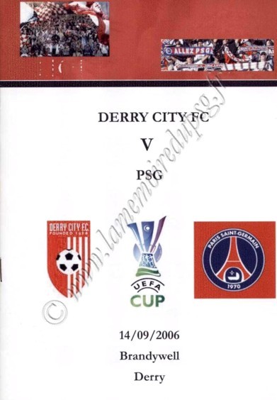 2006-09-14  Derry City-PSG (64ème Aller UEFA, Programme Pirate)