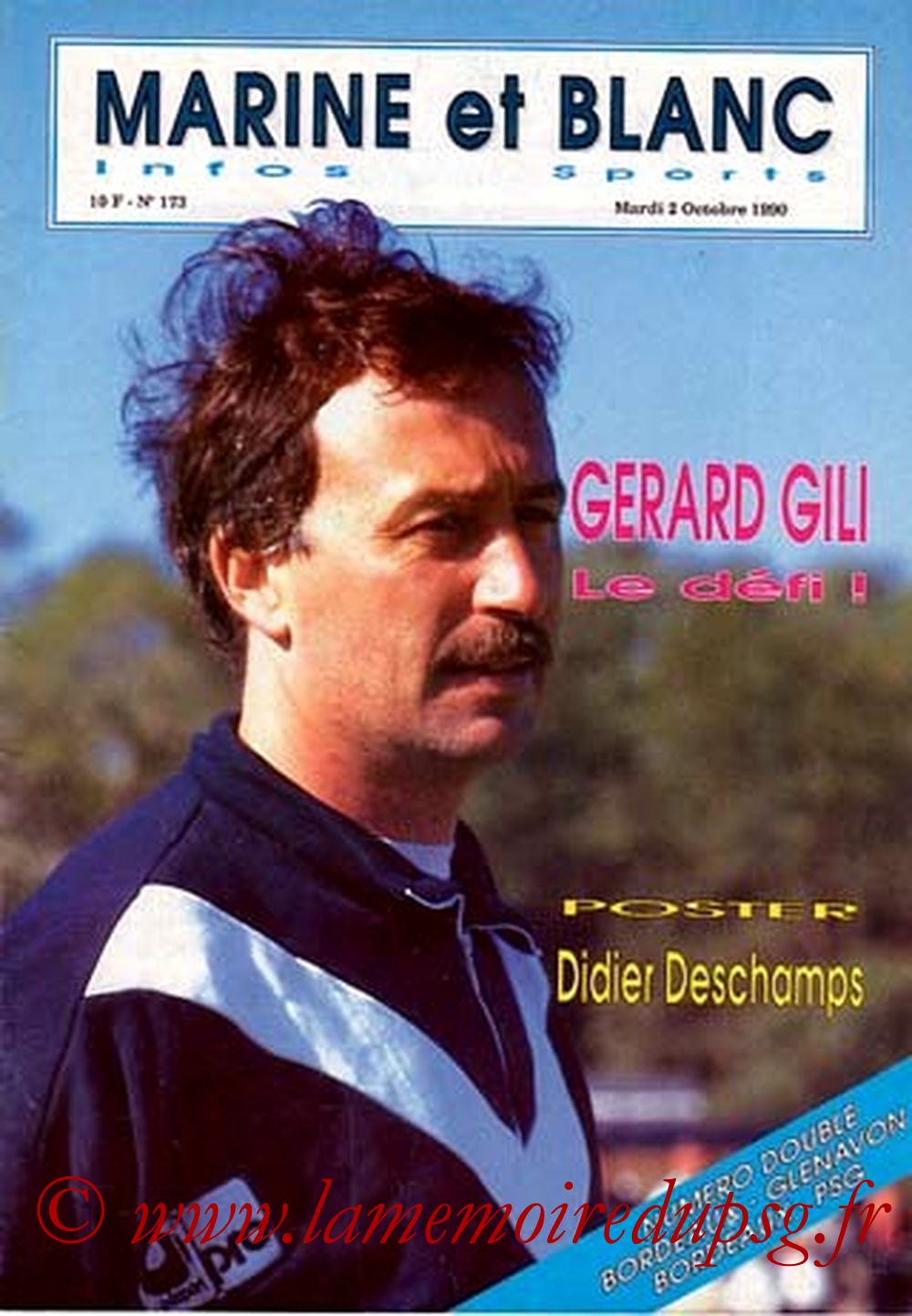 1990-10-06  Bordeaux-PSG (12ème D1, Marine et Blanc N°173)