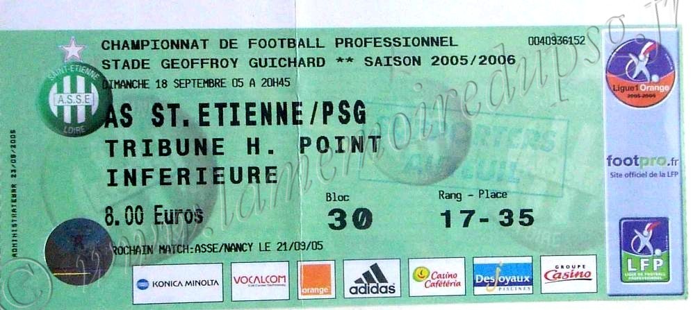 2005-09-18  Saint Etienne-PSG (7ème L1)