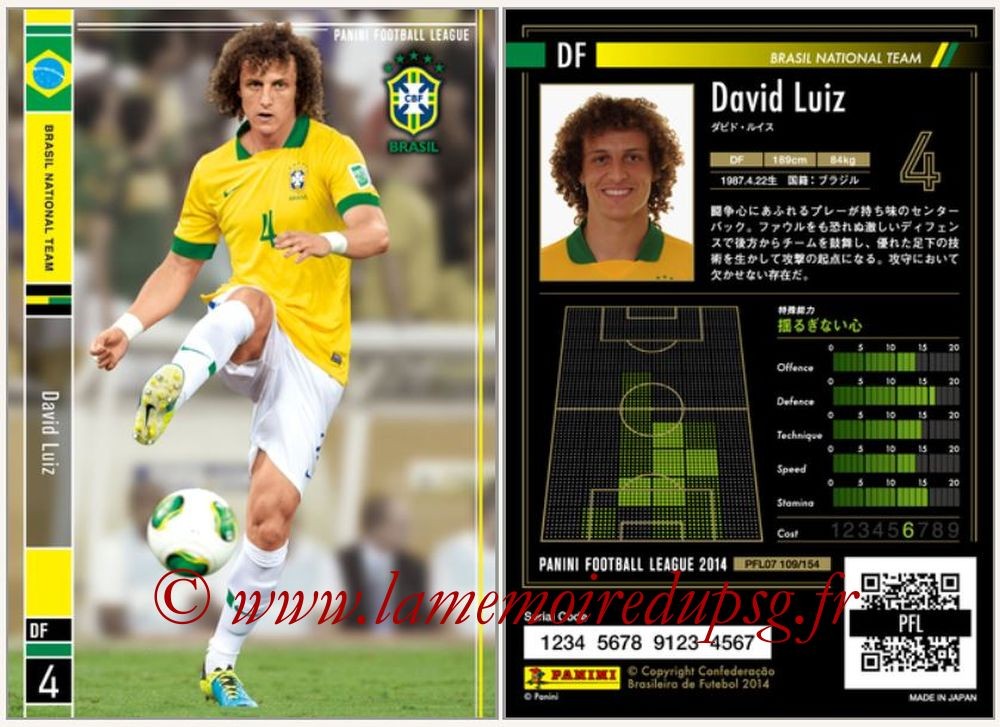 N° 109 - David LUIZ (2013-14, Brésil > 2014-??, PSG)