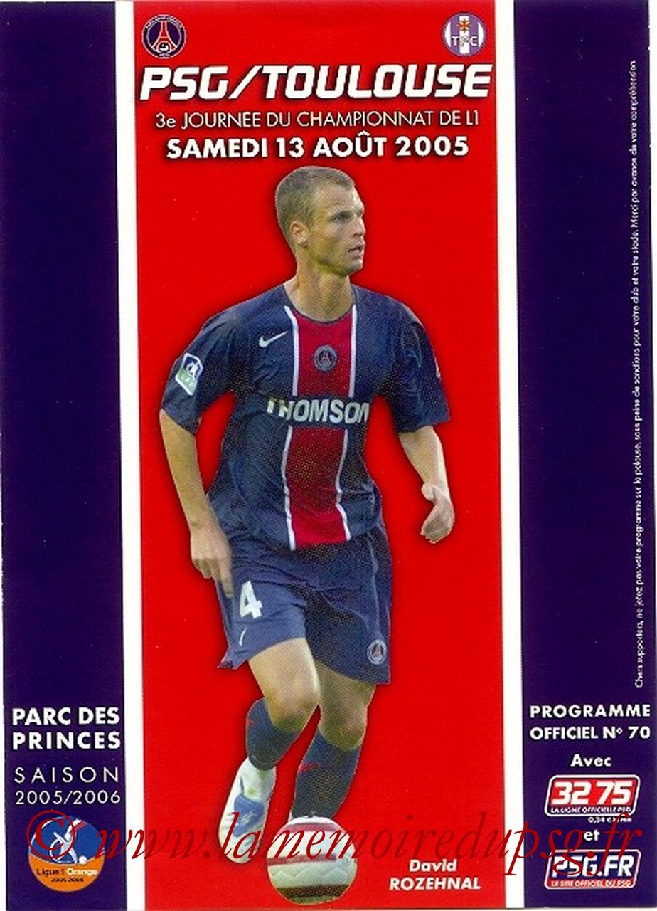 2005-08-13  PSG-Toulouse (3ème L1, Officiel N°70)