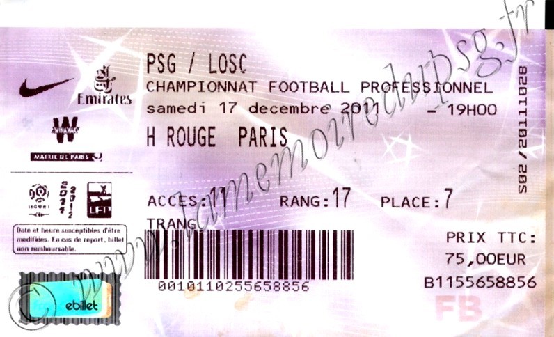 2011-12-18  PSG-Lille (18ème L1, Ticketnet)