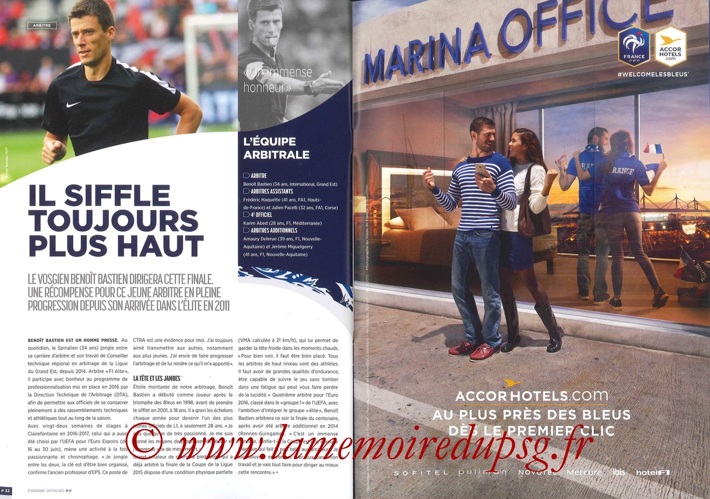 2017-05-27  Angers-PSG (Finale CF à Saint-Denis, Programme officiel) - Pages 32 et 33