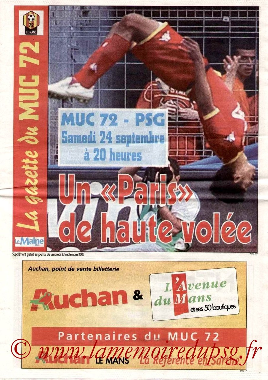 2005-09-24  Le Mans-PSG (9ème L1, La gaette du MUC72)