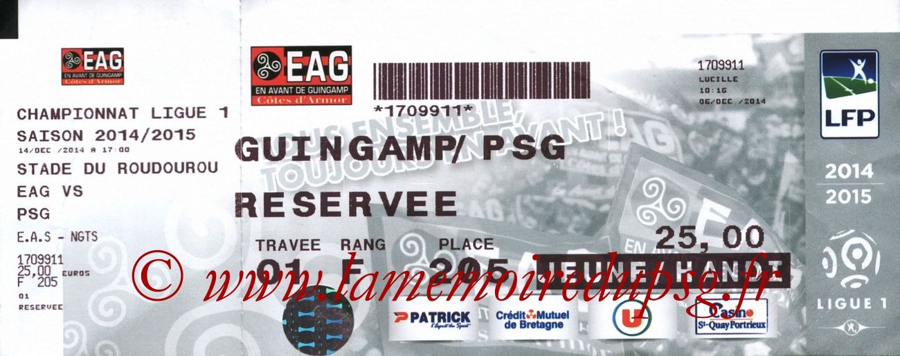 2014-12-14  Guingamp-PSG (18ème L1)