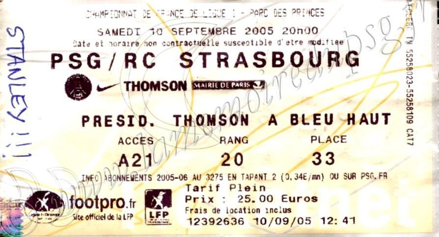 2005-09-10  PSG-Strasbourg (6ème L1, Ticketnet)