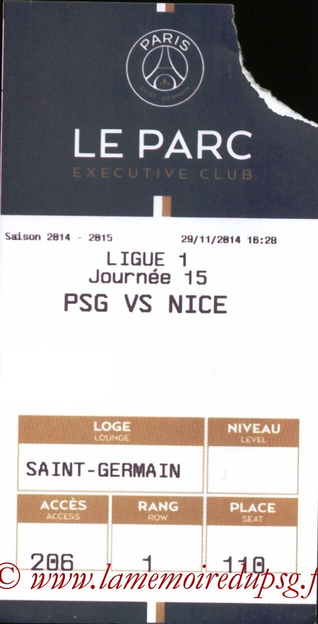 2014-11-29  PSG-Nice (15ème L1, E-ticket Executive club)