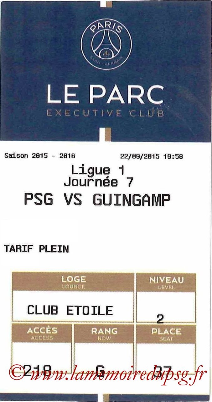 2015-09-22  PSG-Guingamp (7ème L1, E-ticket Executive Club)