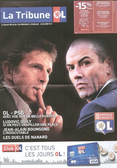 2009-04-24  Lyon-PSG (33ème L1, La Tribune OL N° 21)