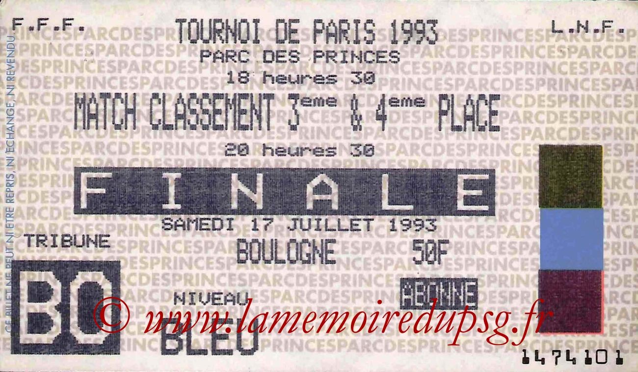 1993-07-17  PSG-Auxerre (Finale 29ème Tournoi de Paris, Sans nom)