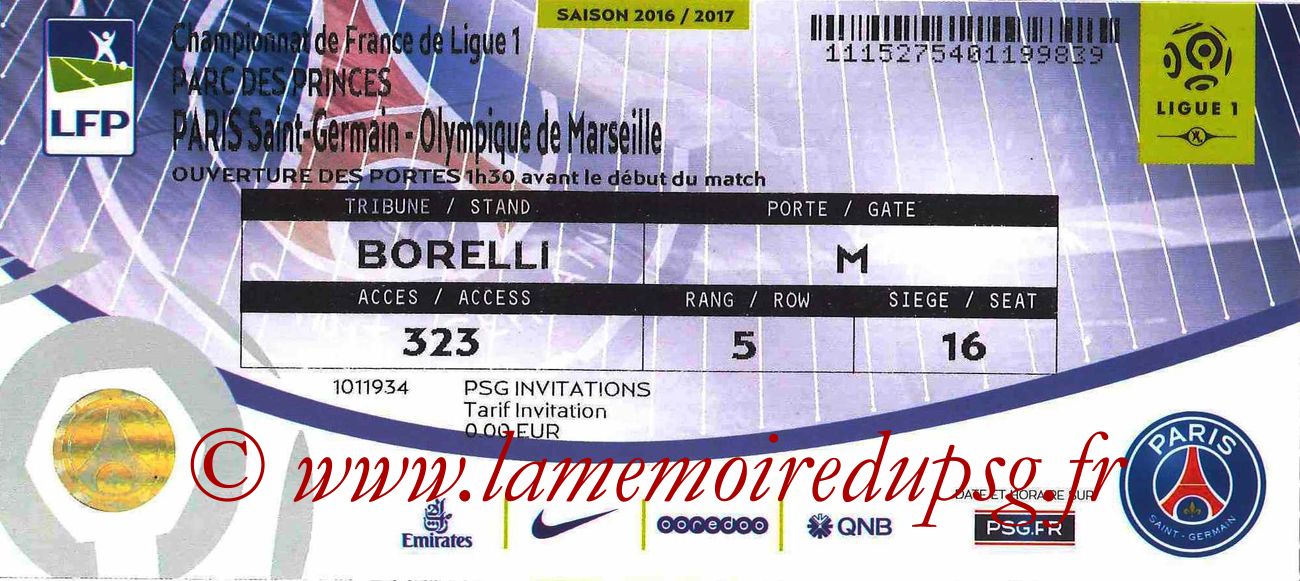 2016-10-23  PSG-Marseille (10ème L1)