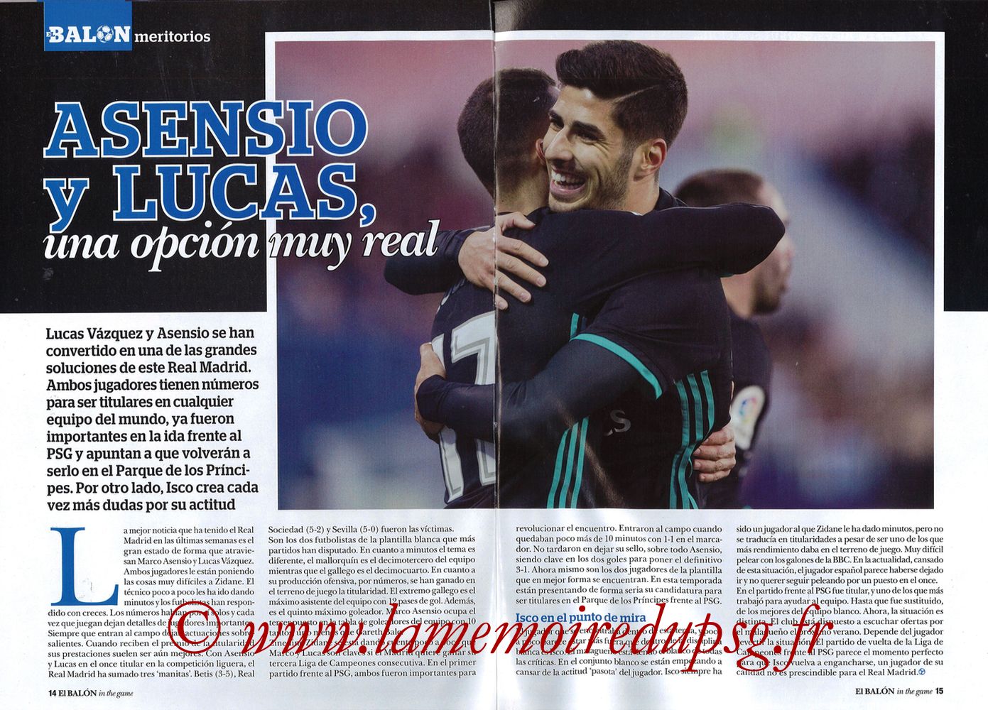 2018-03-06  PSG-Real Madrid (8ème Retourr C1, El Balon in the game N°49) - Pages 14 et 15