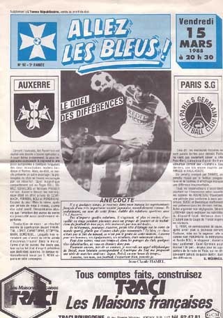1985-03-15  Auxerre-PSG (28ème D1, Allez les Bleus N° )