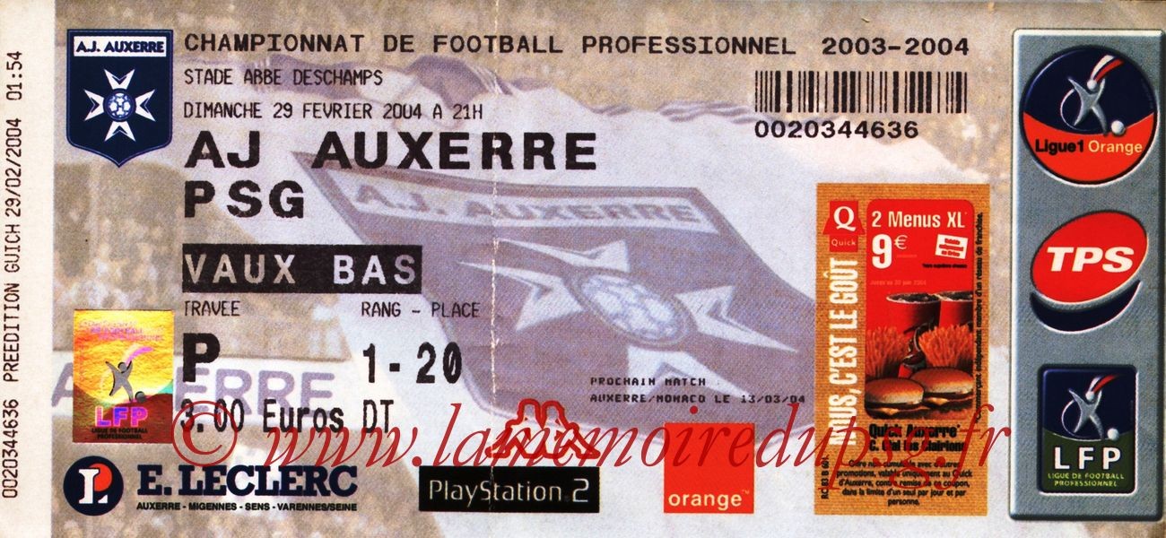 2004-02-29   Auxerre-PSG (26ème L1)