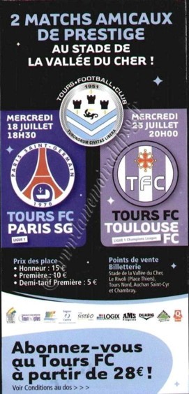 2007-07-18  Tours-PSG (Amical à Tours, Affichette)