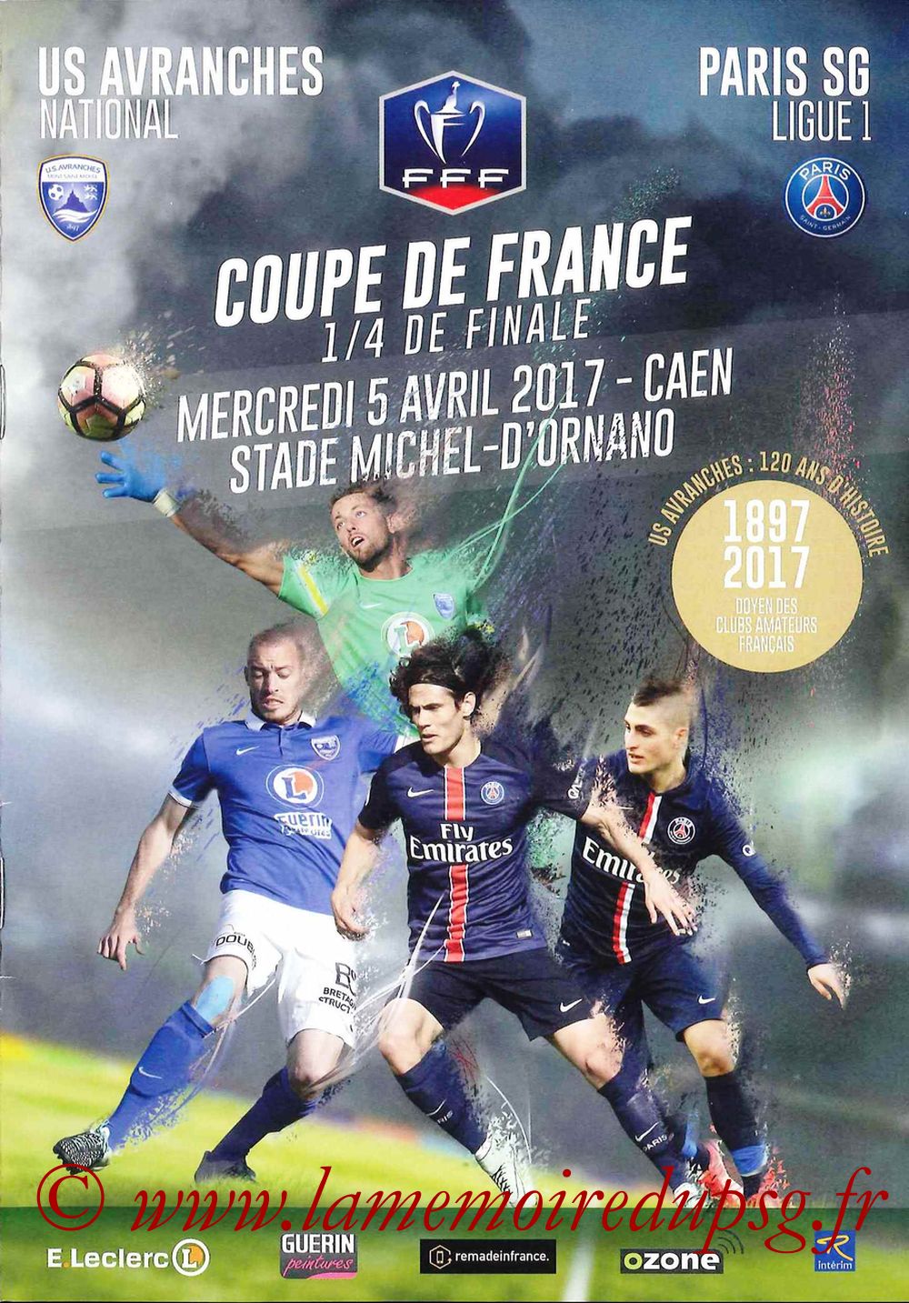 2017-04-05  Avranches-PSG (Quart CF à Caen, Programme officiel)