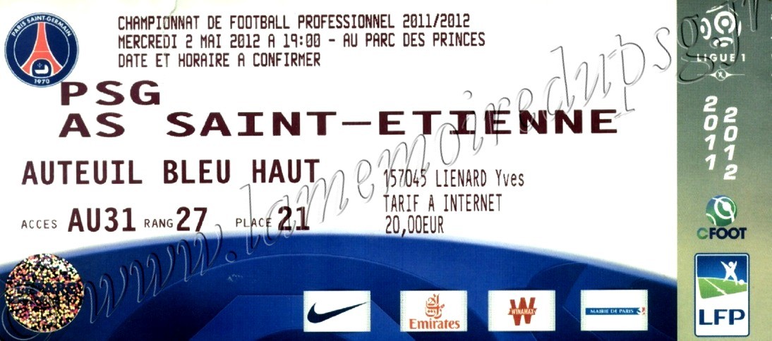 2012-05-02  PSG-Saint Etienne (35ème L1)
