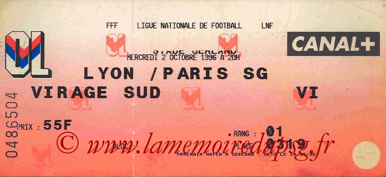 1996-10-02  Lyon-PSG (10ème D1)