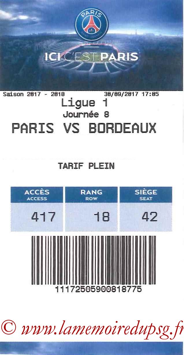 2017-09-30  PSG-Bordeaux (8ème L1, E-ticket 2)