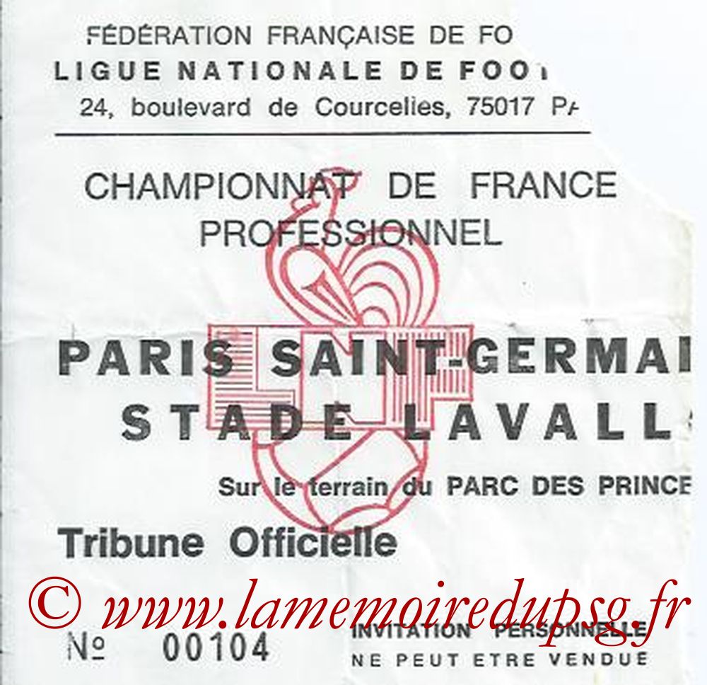 1982-11-06  PSG-Laval (14ème D1, Invitation)