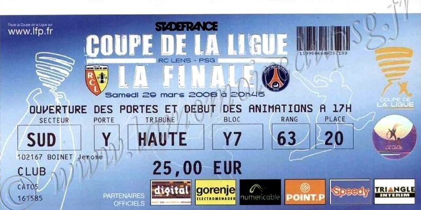 2008-03-29  PSG-Lens (Finale CL au Stade de France)
