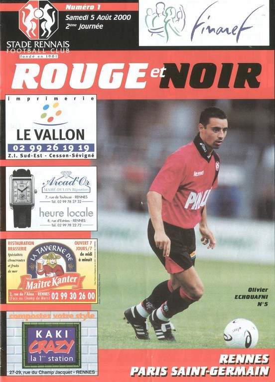 2000-08-05  Rennes-PSG (1ère D1, Rouge et Noir N°1)