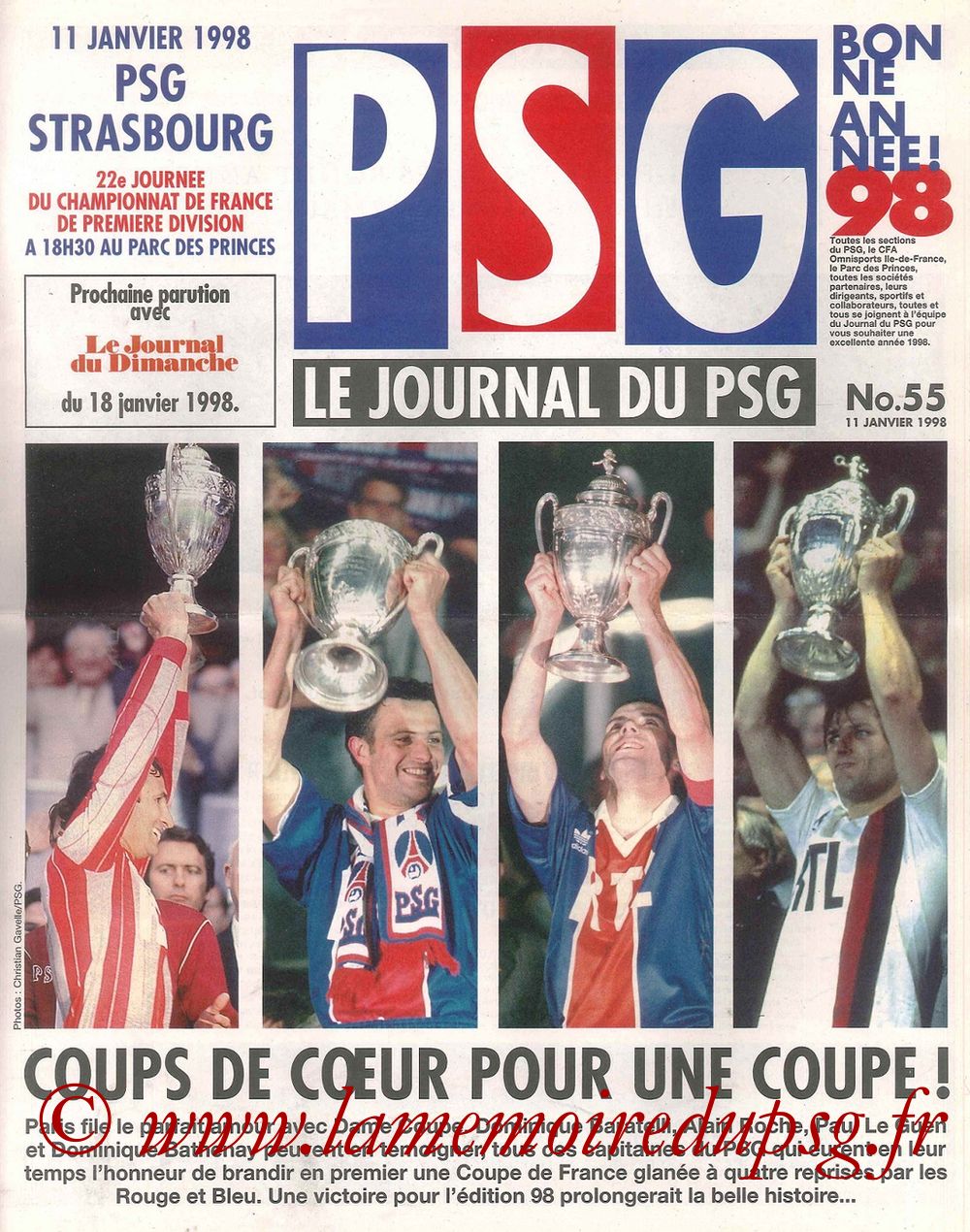 1998-01-11  PSG-Strasbourg (22ème D1, Le Journal du PSG N°55)