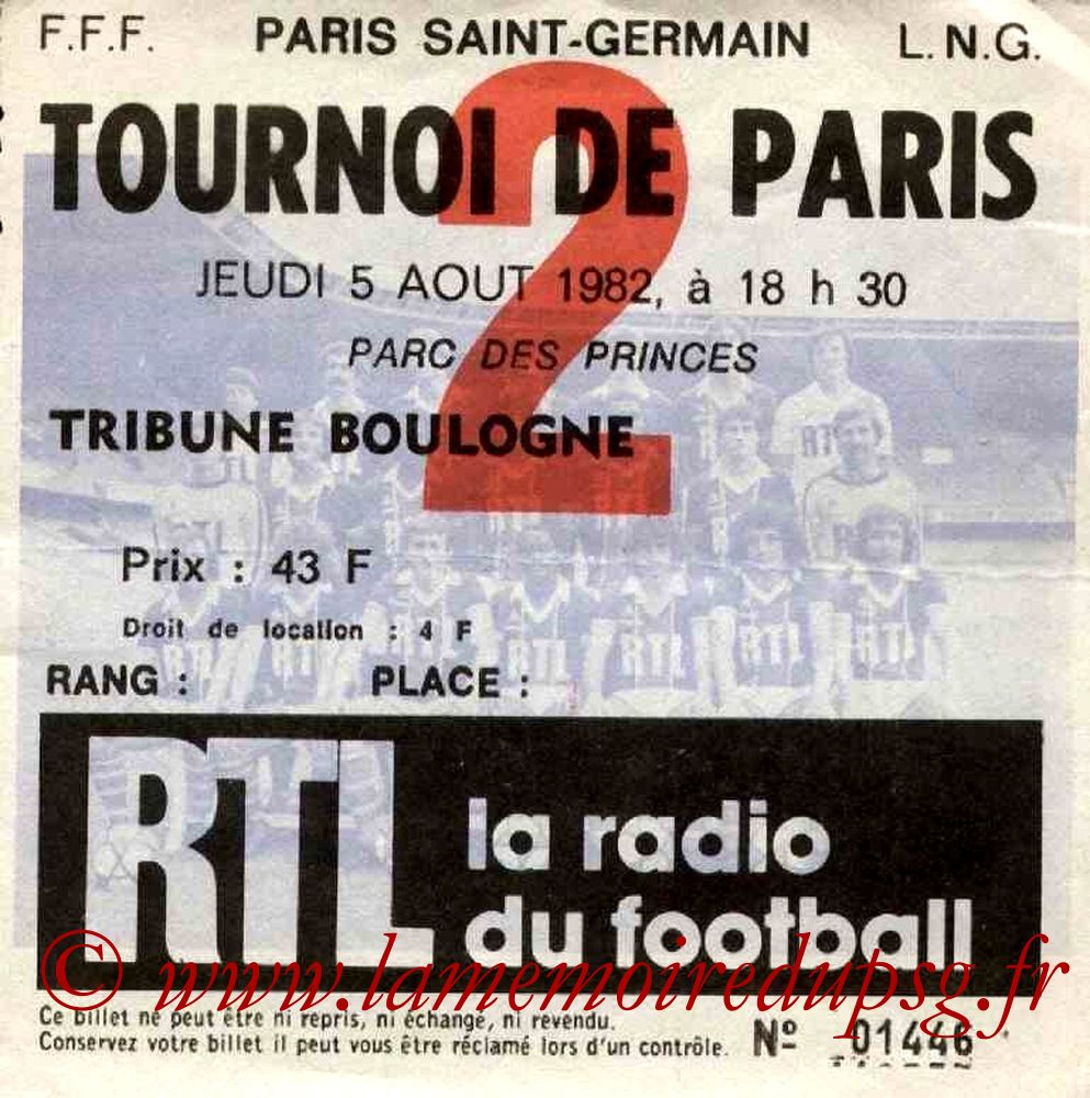 1982-08-05  PSG-FC Cologne (Finale Tournoi de Paris)