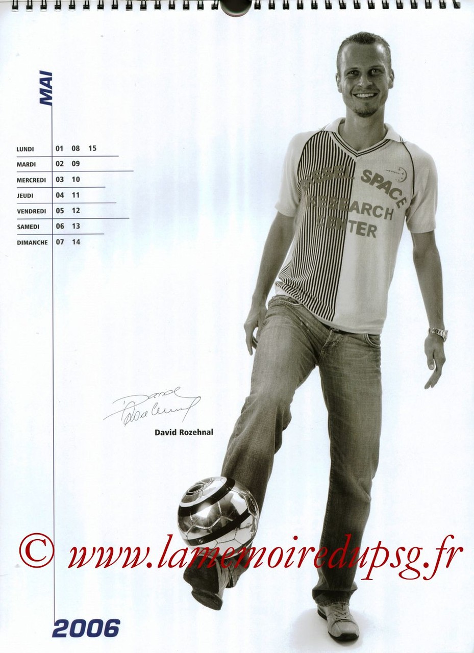 Calendrier PSG 2006 - Page 09 - David ROZEHNAL