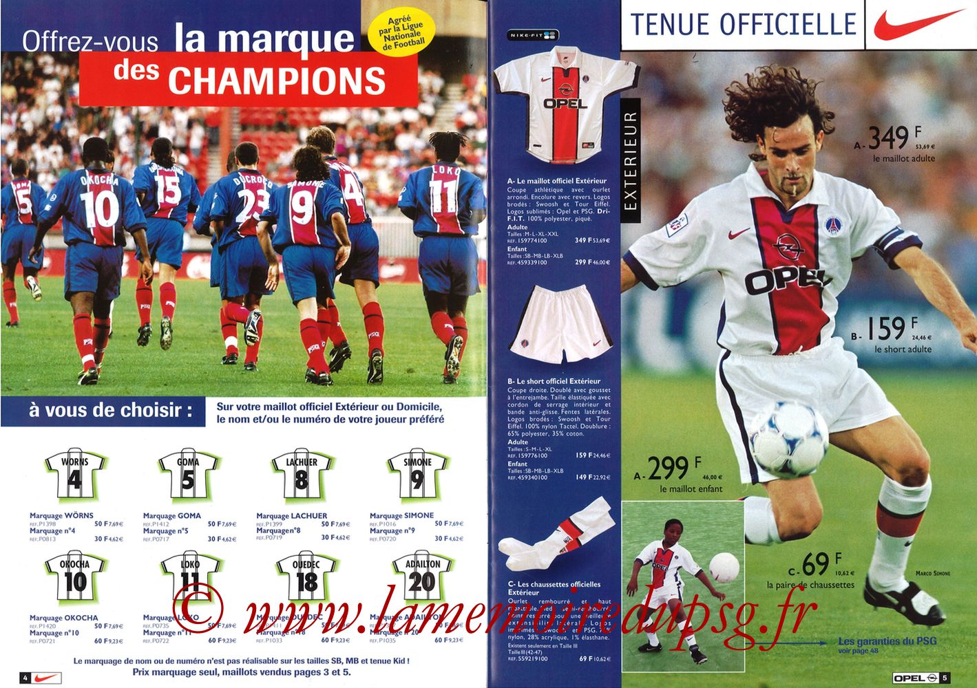 Catalogue PSG - 1998-99 - Pages 04 et 05