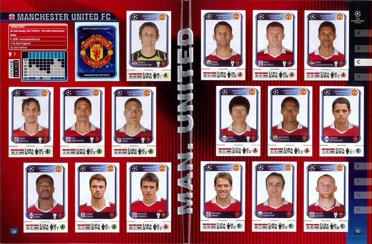 2010-11 - Panini Champions League - Pages 20 et 21 - Manchester United FC