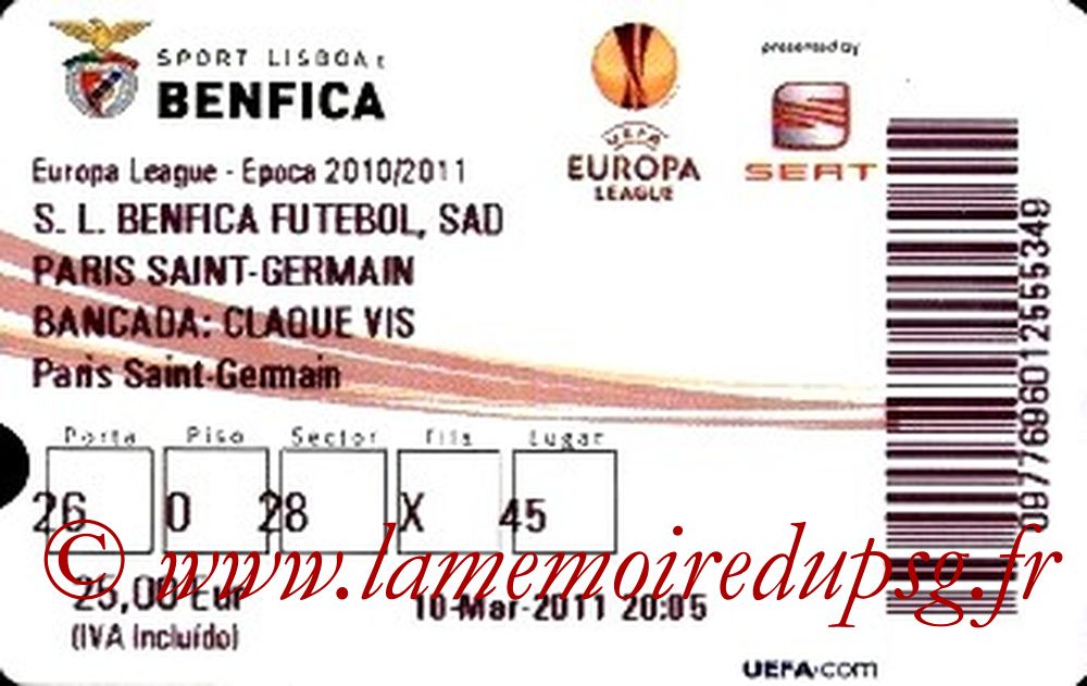 2011-03-10  Benfica-PSG (8ème Finale Aller C3)